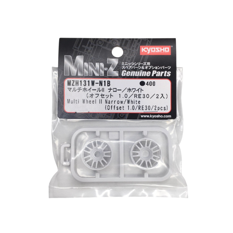 Jantes blanche déport étroit +1 - Mini-Z MR03 - KYOSHO MZH131W-N1B