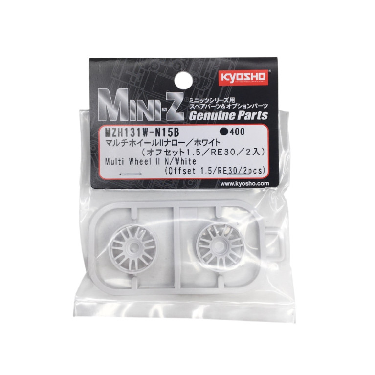 Jantes blanche déport étroit +1.5 - Mini-Z MR03 - KYOSHO MZH131W-N15B