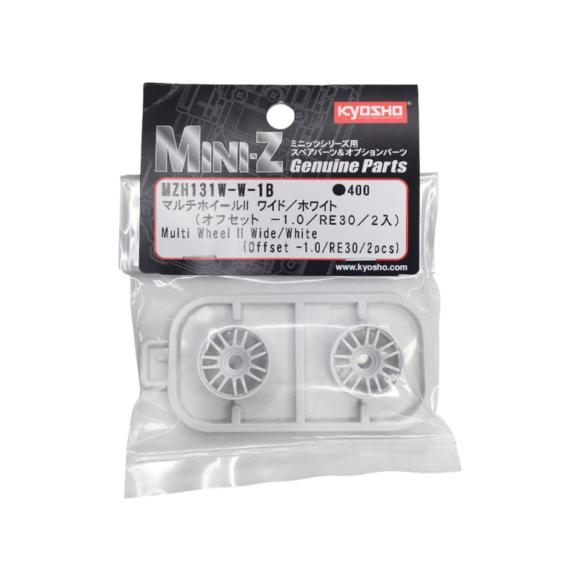 Jantes blanche déport large -1.0 - Mini-Z MR03 - KYOSHO MZH131W-W-1B