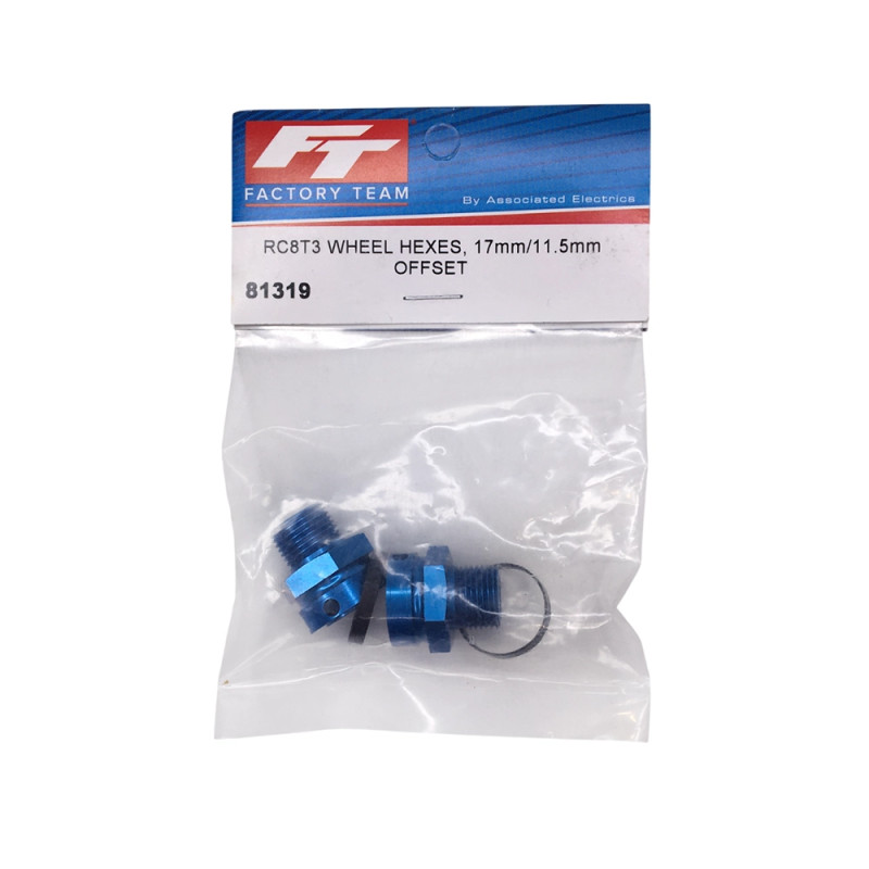 Hexagone de roue 17mm déport 11,5mm - RC8T3 - FACTORY TEAM 81319