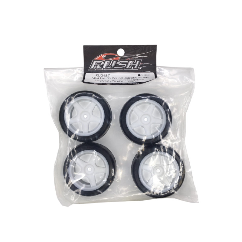 4 Roues mini 36 Round - pré-collés - RUSH RU0487