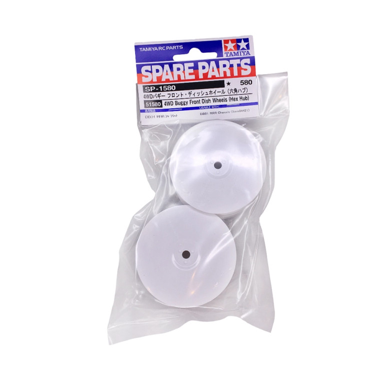 Jantes avant pour buggy 4X4, 1/10 - Blanche - TAMIYA 51580