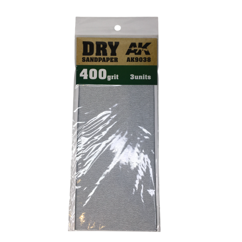 Papier de ponçage, sec 400, 3 pièces - AK 9038