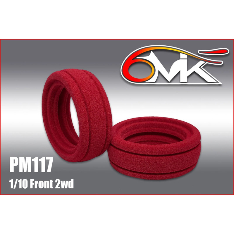 2 Pneus Dash avant 2WD + inserts - 1/10 - 6MIK TI109