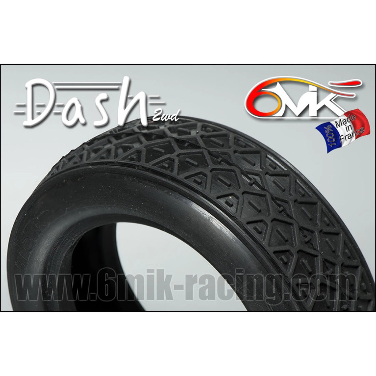 2 Pneus Dash avant 2WD + inserts - 1/10 - 6MIK TI109