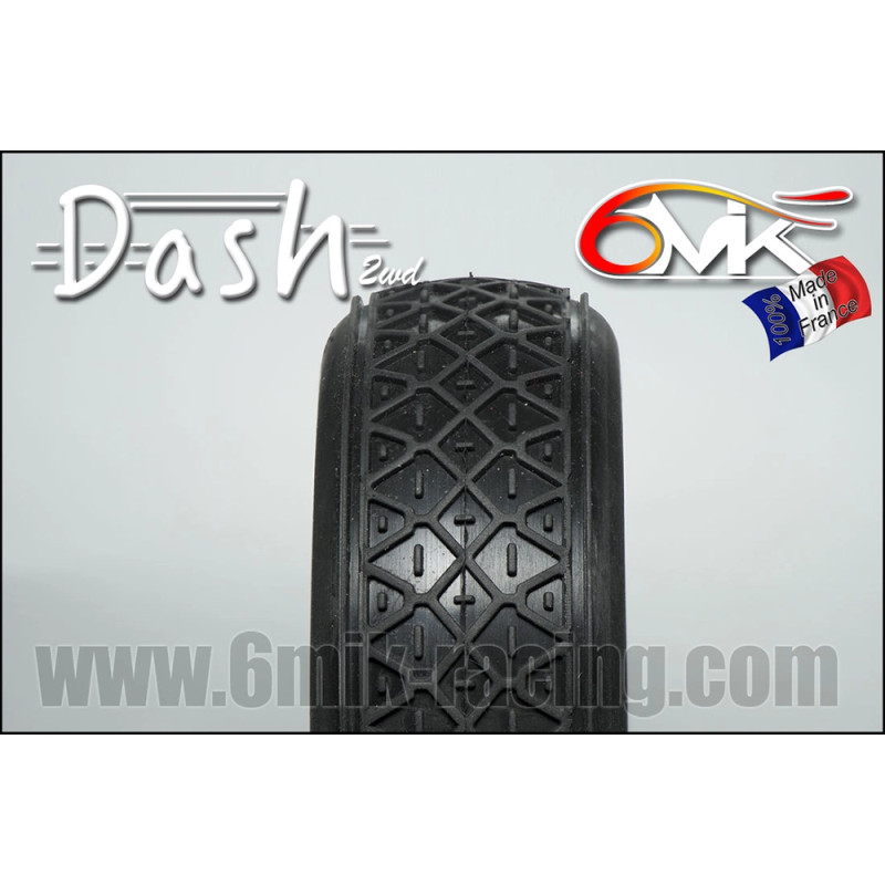 2 Pneus Dash avant 2WD + inserts - 1/10 - 6MIK TI109