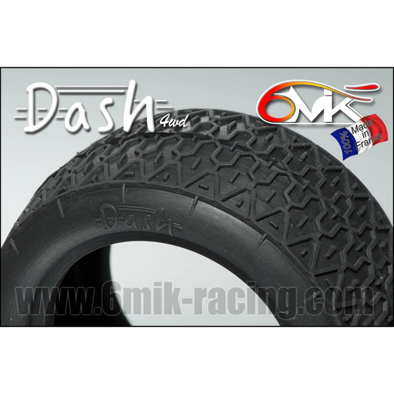 2 Pneus Dash avant 4WD + inserts - 1/10 - 6MIK TI110