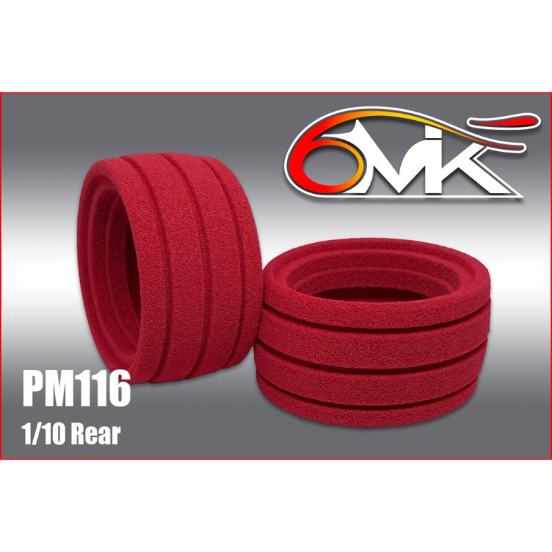 2 Pneus Dash arrière + inserts - 1/10 - 6MIK TI108