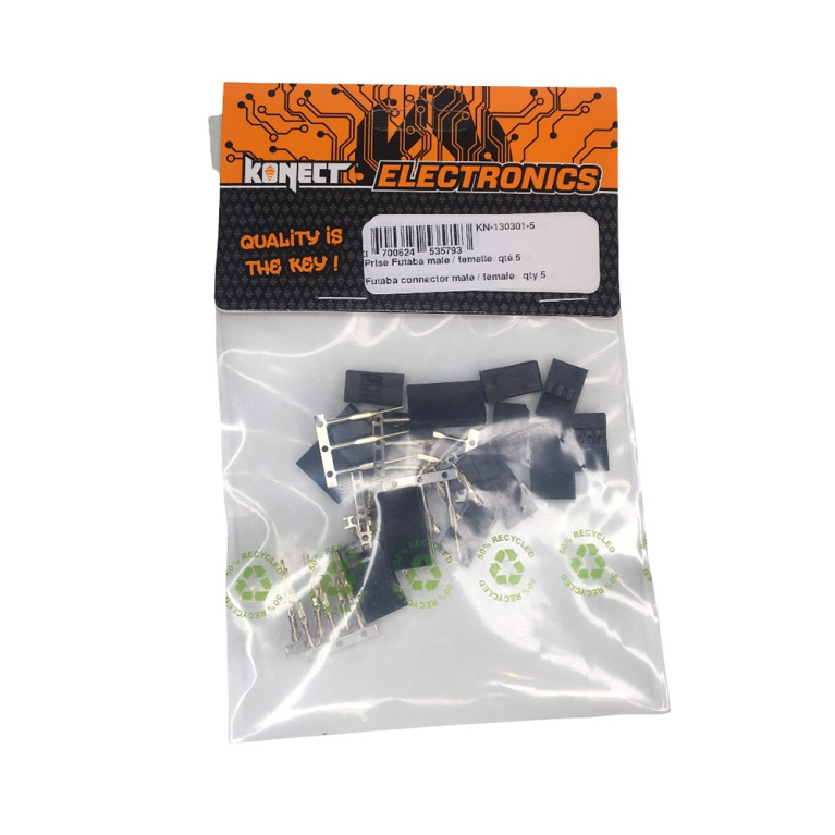 5 Prises Futaba mâle / femelle - KONECT KN-130301-5