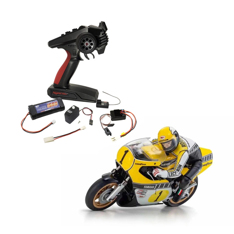 Pack Moto Yamaha YZR500 + Hanging On Racer Moto - KYOSHO