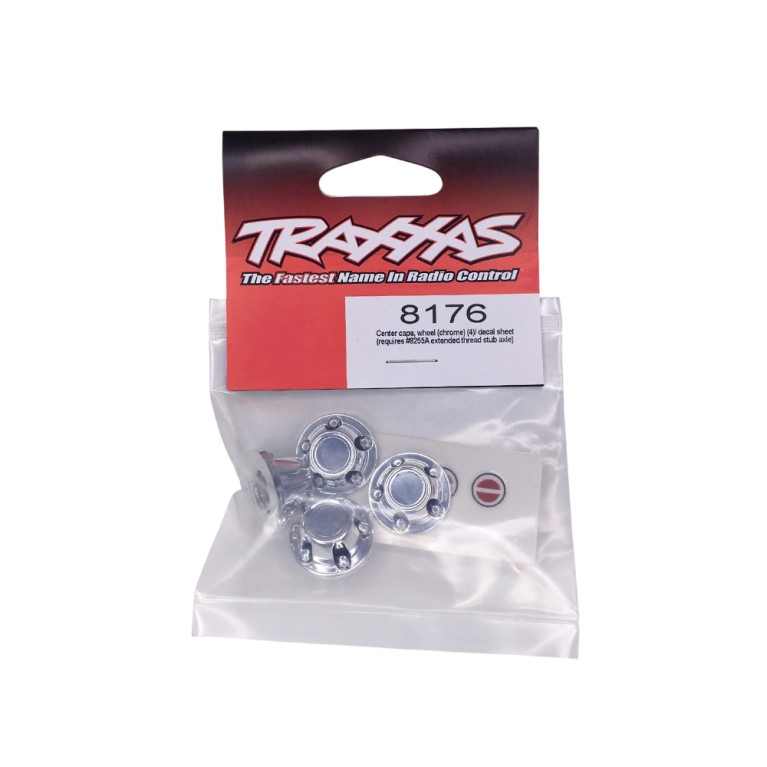 Enjoliveurs de roue + stickers TRX-4 - Chromé - TRAXXAS 8176