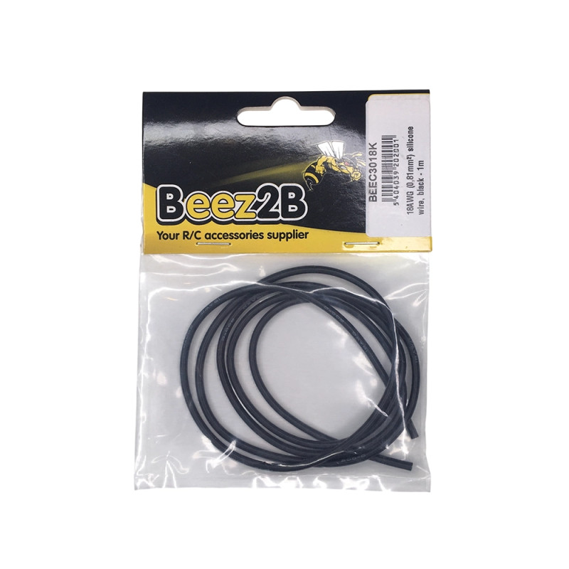 Fil silicone noir 18AWG (0,81 mm²) - 1 m - BEEZ2B BEEC3018K