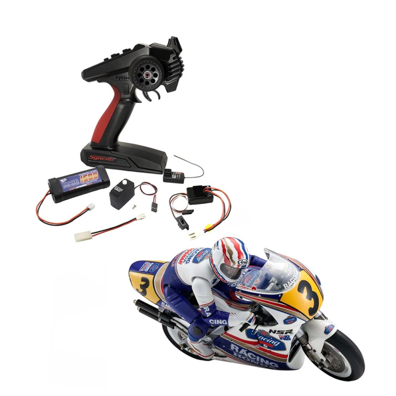 Pack Moto Honda NSR500 1991 + Hanging On Racer Moto  - KYOSHO 34932COMBO
