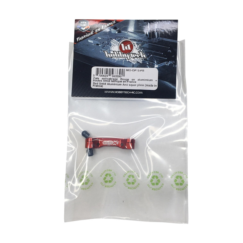 Cale anti-cabrage + boules en aluminium rouge - X-MID - HOBBYTECH MID-OP15-FR