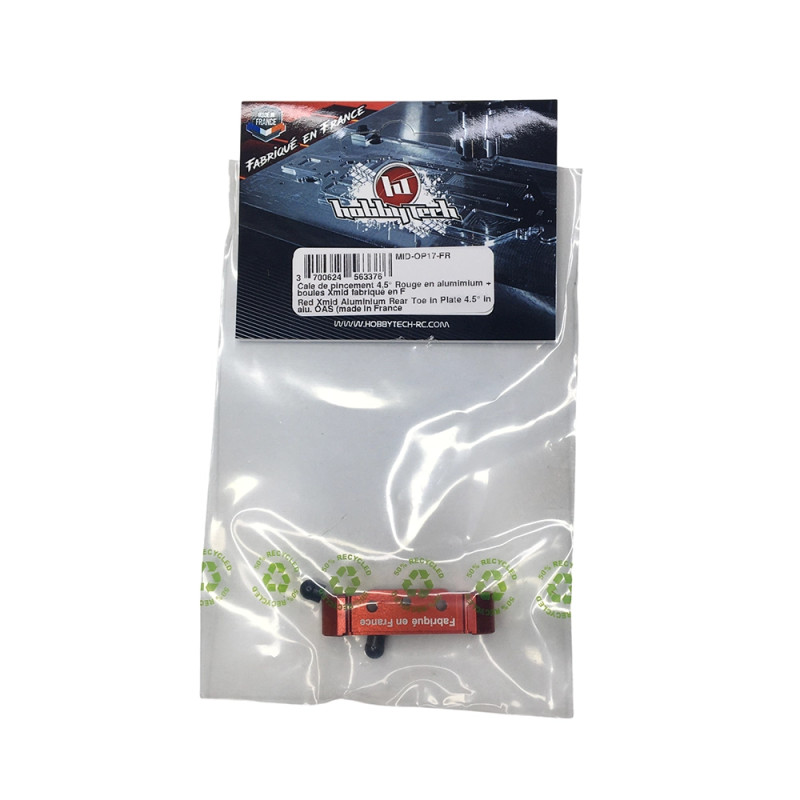 Cale de pincement 4.5° en aluminium rouge - X-MID - HOBBYTECH MID-OP17-FR