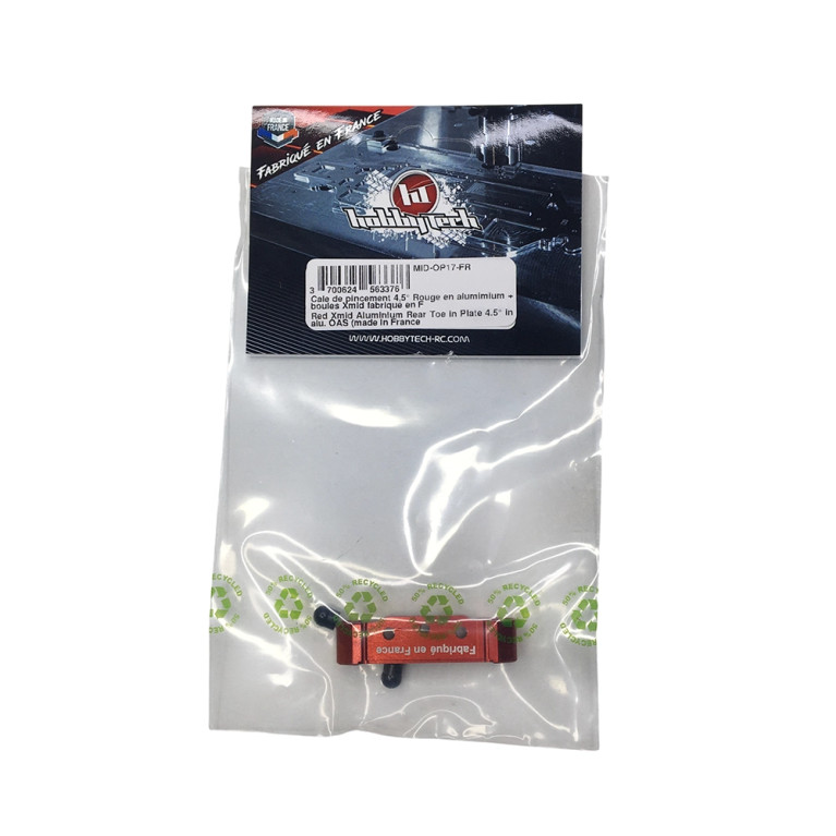 Cale de pincement 4.5° en aluminium rouge - X-MID - HOBBYTECH MID-OP17-FR