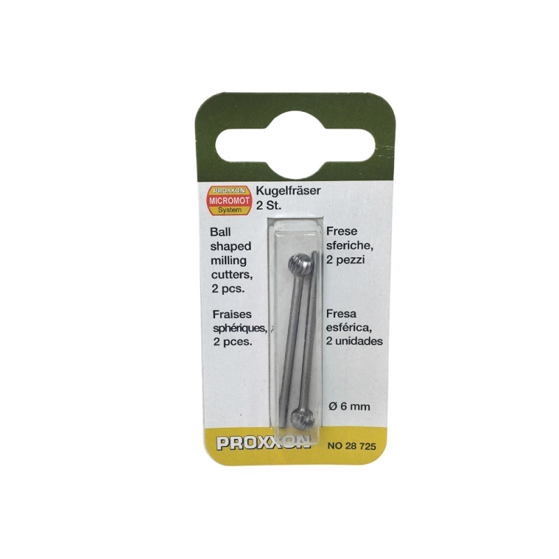 Embouts de fraise Boule Ø6mm, "wolfram-vanadium" (x2) - PROXXON 28725