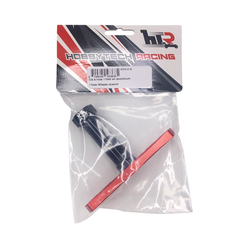 Clé à roue 17 mm en aluminium - Rouge - HOBBYTECH HTR-418