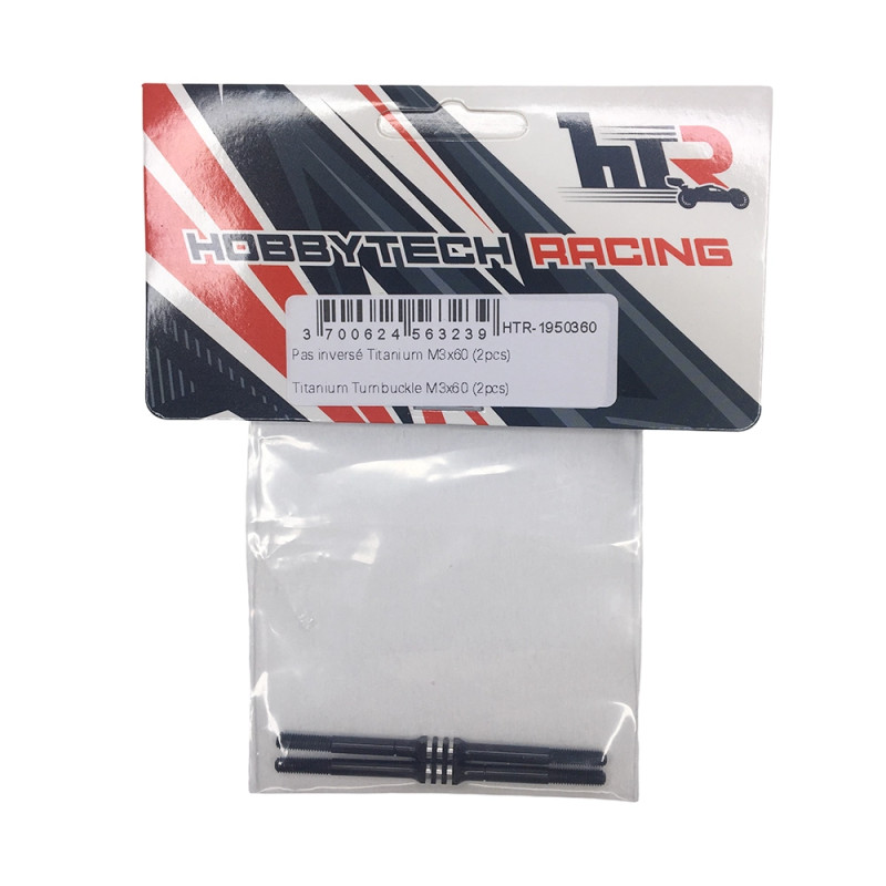 Biellettes pas inversé en titane - M3x60 mm - HOBBYTECH HTR-1950360