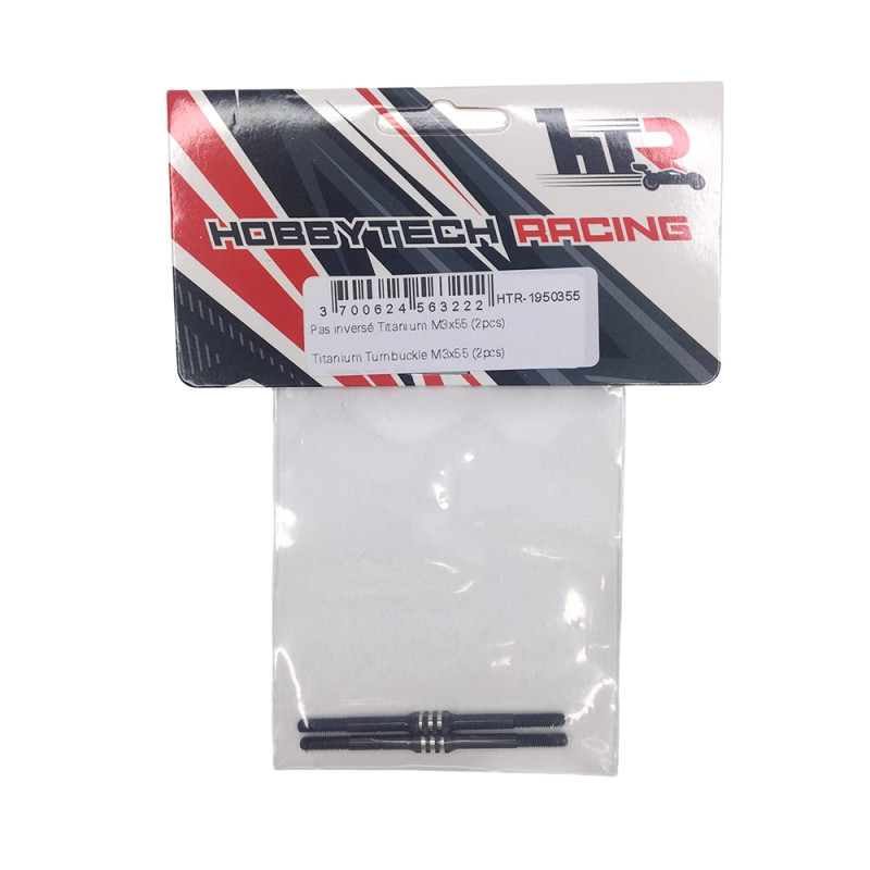 Biellettes pas inversé en titane - M3x55 mm - HOBBYTECH HTR-1950355