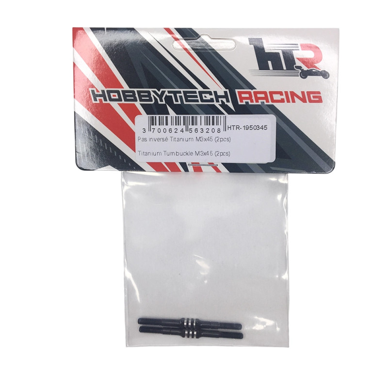 Biellettes pas inversé en titane - M3x45 mm - HOBBYTECH HTR-1950345