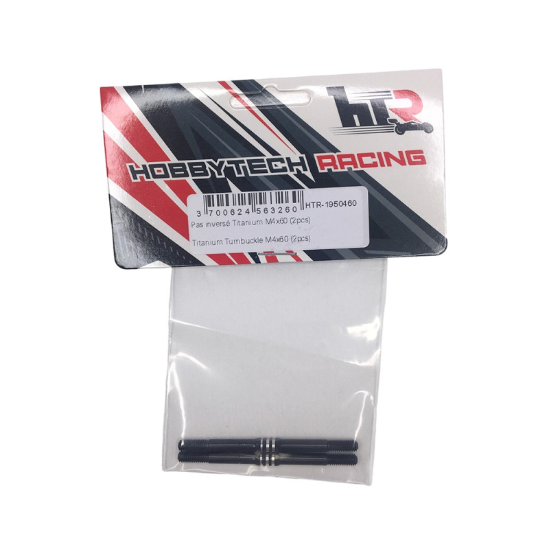 Biellettes pas inversé en titane - M4x60 mm - HOBBYTECH HTR-1950460