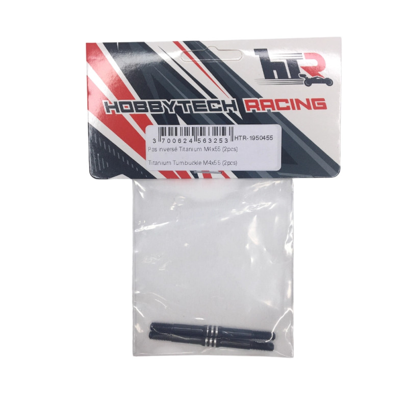 Biellettes pas inversé en titane - M4x55 mm - HOBBYTECH HTR-1950455