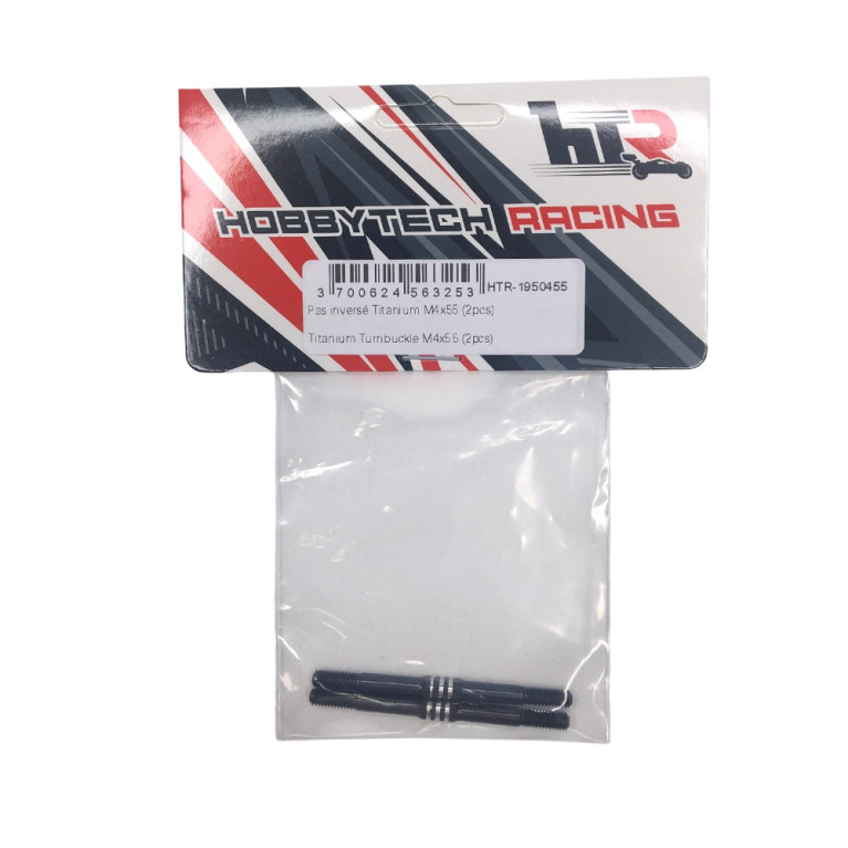 Biellettes pas inversé en titane - M4x55 mm - HOBBYTECH HTR-1950455