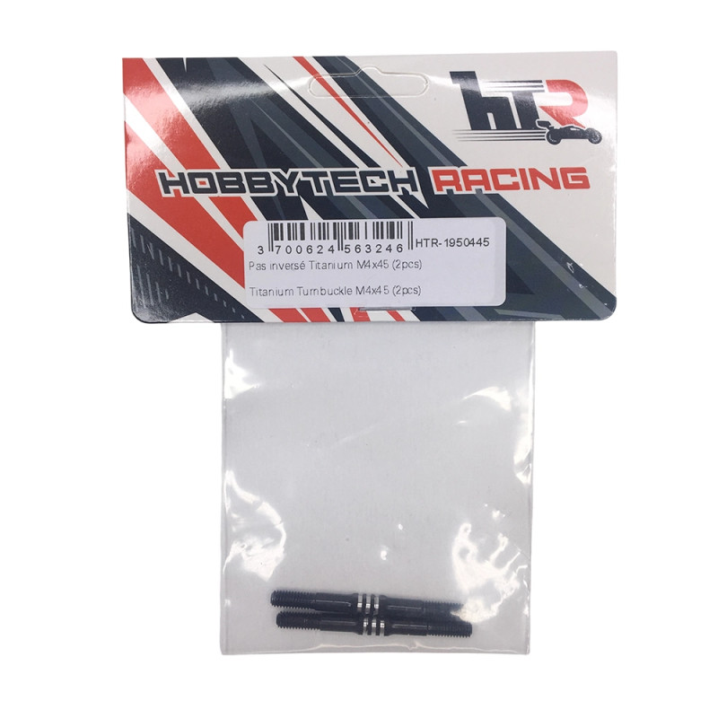 Biellettes pas inversé en titane - M4x45 mm - HOBBYTECH HTR-1950445
