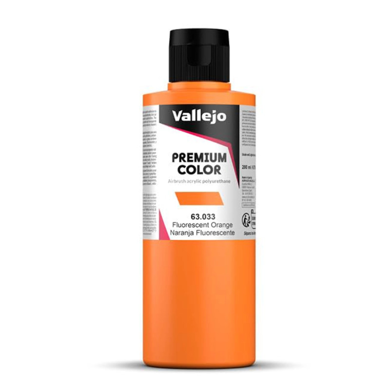 Orange Fluo - 200ml Fluorescent Premium Color - VALLEJO 63.033