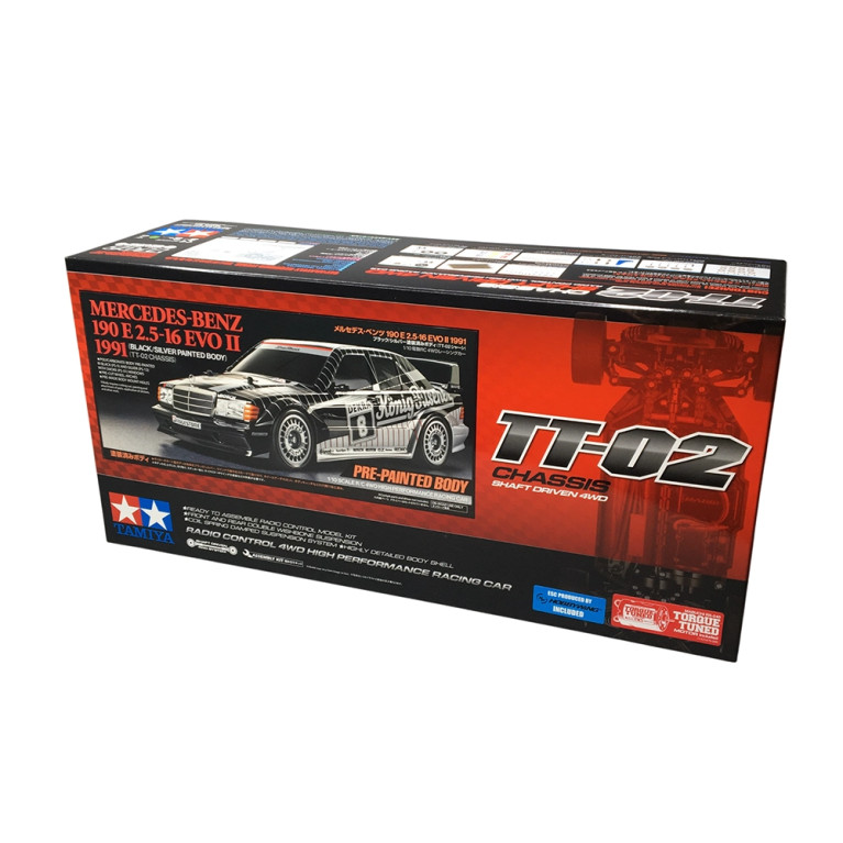 Mercedes-Benz 190 EVOII 1991 + carrosserie peinte  - TT-02 - TAMIYA 47525