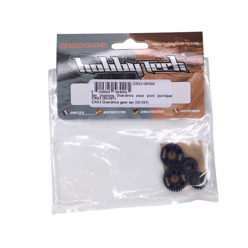 Pignons Overdrive pont portique - CRX3 (20/29T) - HOBBYTECH CRX3-OP004