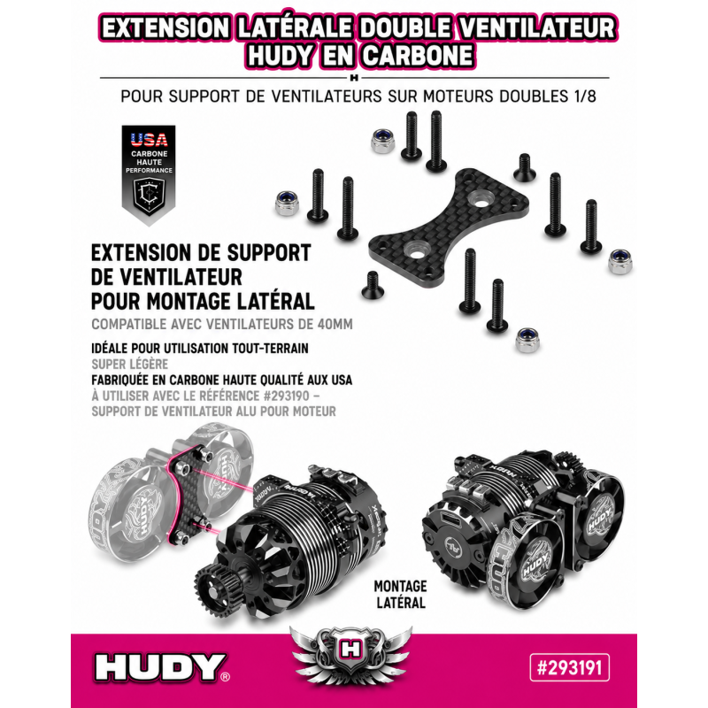Extension de ventilateur double en carbone - HUDY 293191