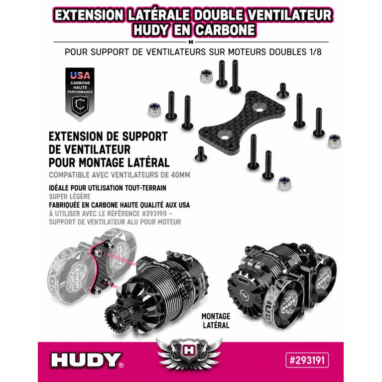Extension de ventilateur double en carbone - HUDY 293191