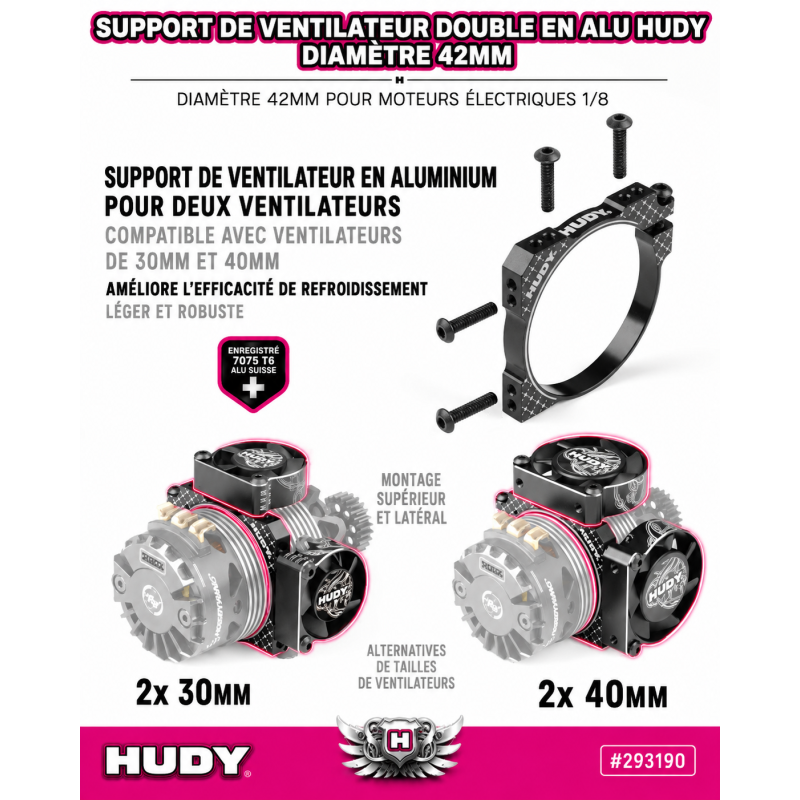 Support de ventilateur double en aluminium - HUDY 293190