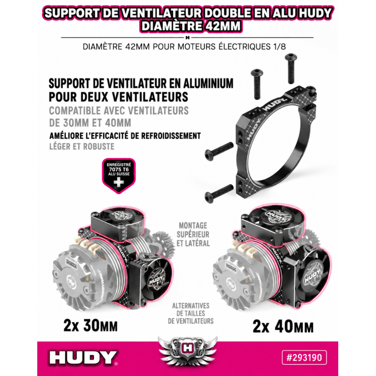 Support de ventilateur double en aluminium - HUDY 293190