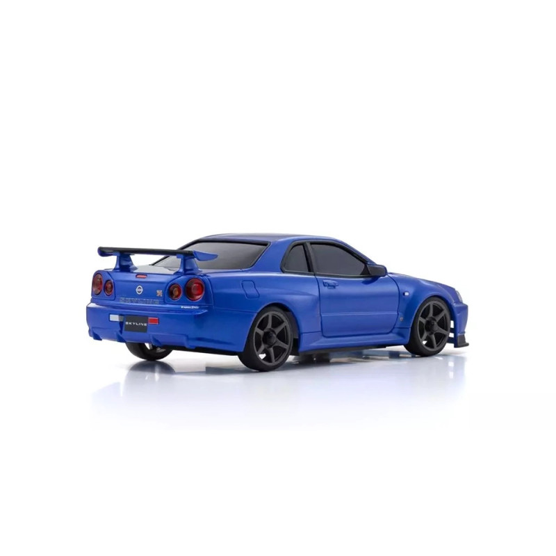 Mini-Z AWD Nissan Skyline GT-R R34 - Bleu - KYOSHO 32658MB