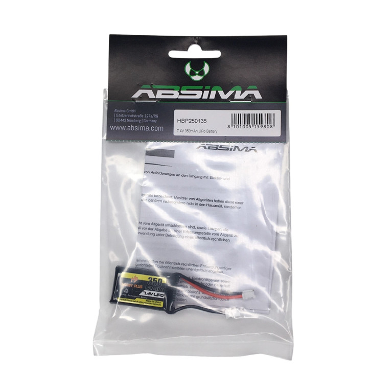 Accu LiPo 7.4V 350mAh - ABSIMA HBP250135