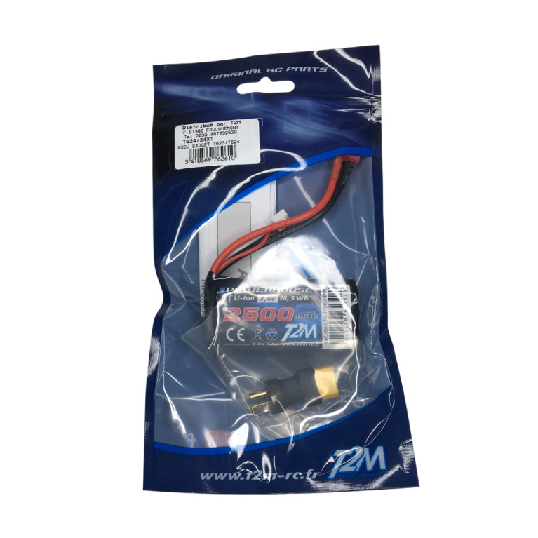 Batterie Li-Ion 7.4V 2500mAh + adaptateur - T2M T624/34XT