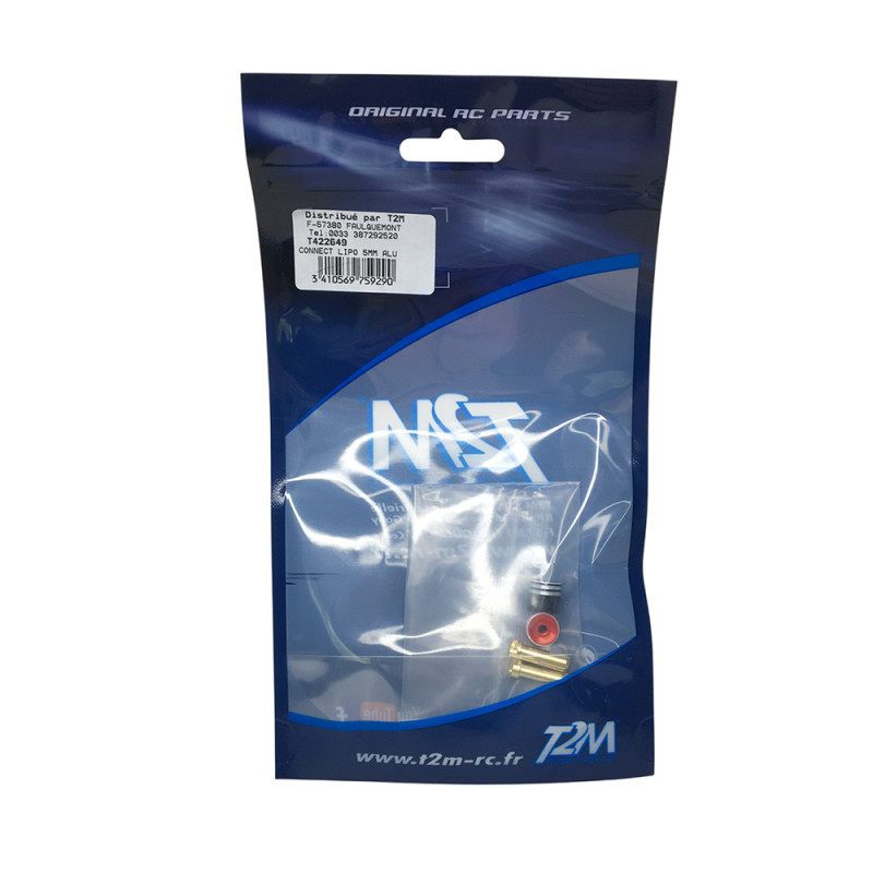 Prises PK 5mm + 2 bagues alu - T2M T422649