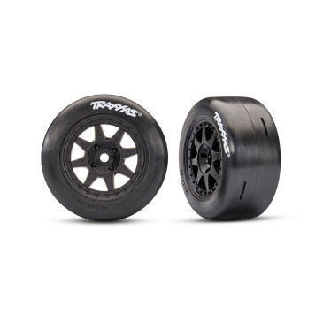 2 Roues avant pneus slick (durs) - Mini Rally - TRAXXAS 10876-BLK