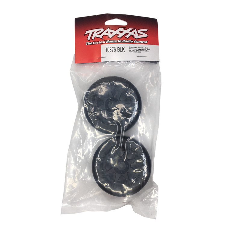 2 Roues avant pneus slick (durs) - Mini Rally - TRAXXAS 10876-BLK