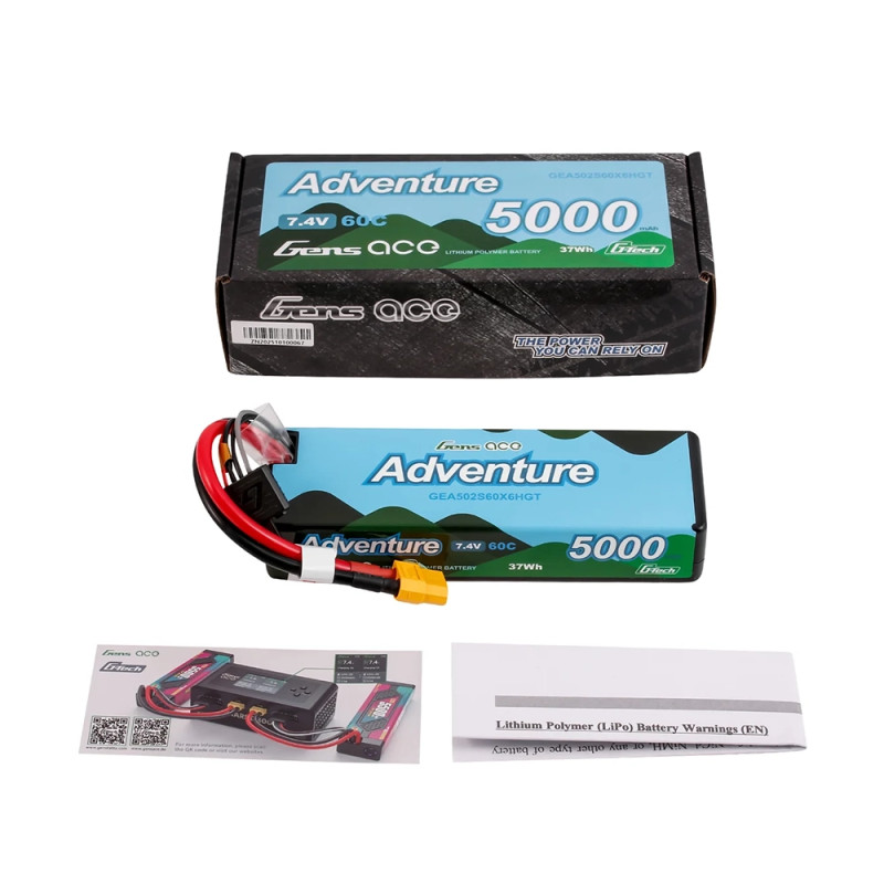 Accu LiPo Adventure 7.4V 5000mAh - GENS ACE GEA502S60X6HGT
