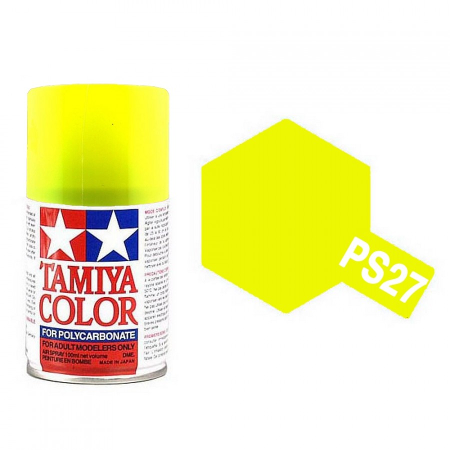 Jaune Fluo Polycarbonate Spray de 100ml-TAMIYA PS27