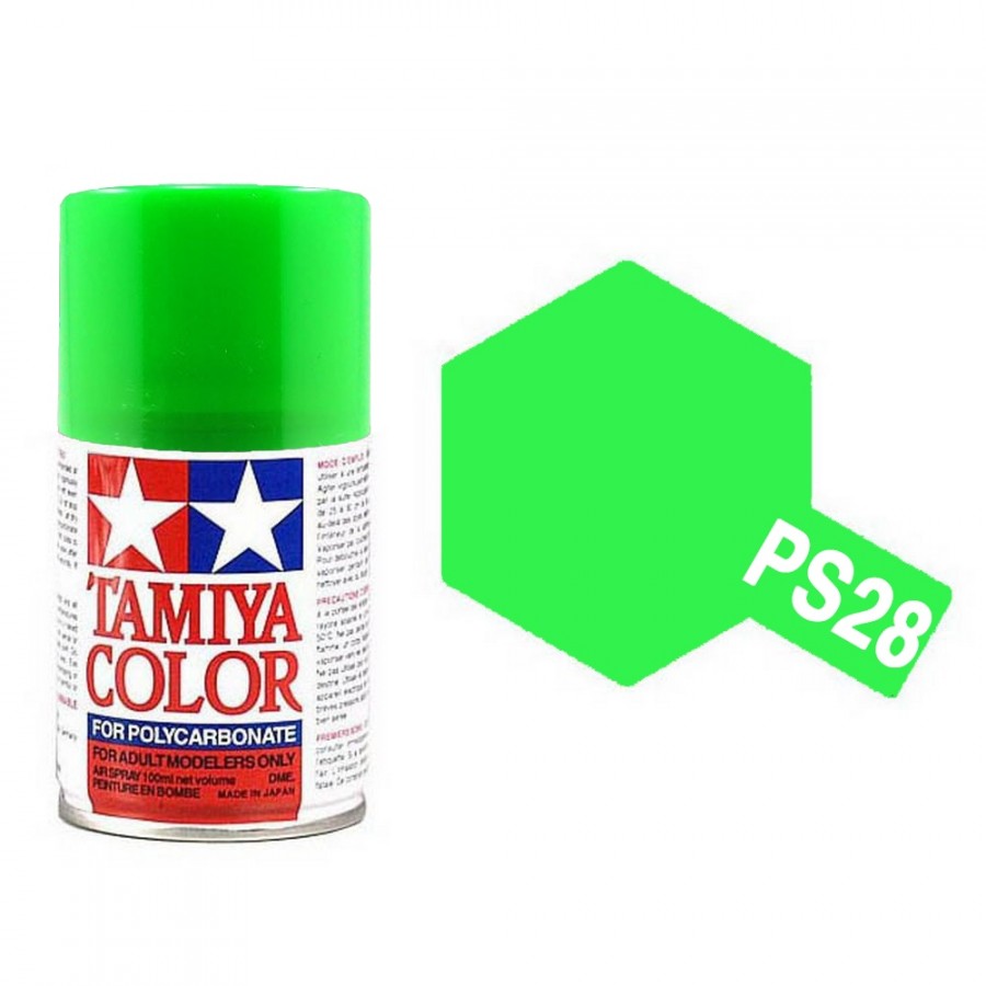 Vert Fluo Polycarbonate Spray de 100ml-TAMIYA PS28