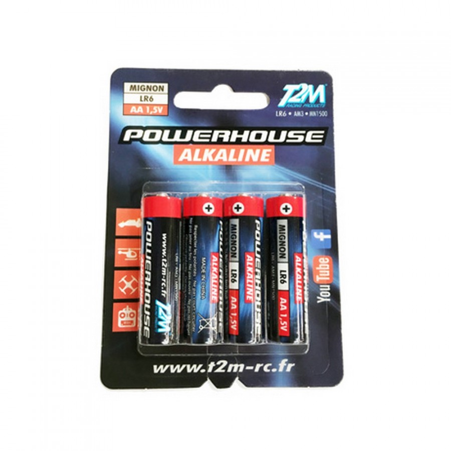 4 piles Alkaline LR6, AA, 1.6V Powerhouse- T2M T3619
