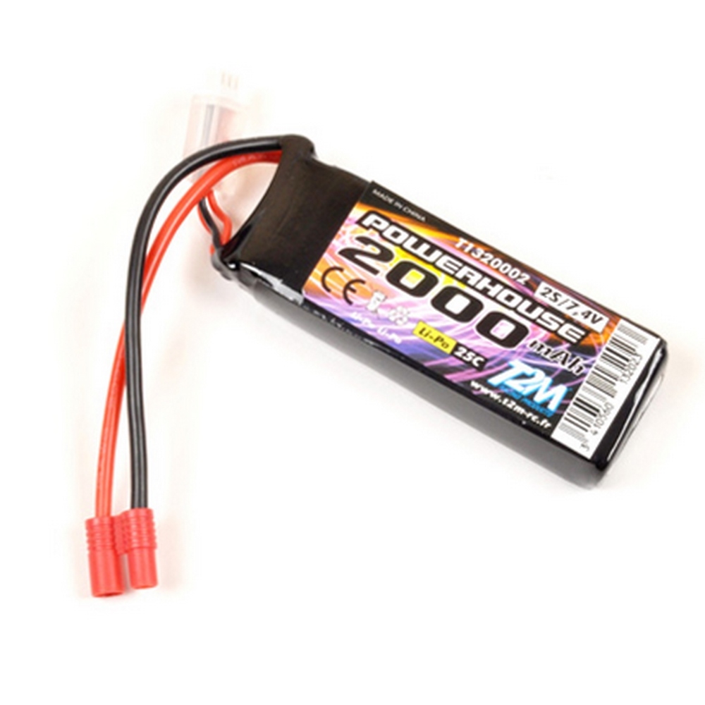 Pack de Batterie (LiPo) 7.4 V 2000 mAh T2M T1320002 25 C Softcase G3,5 :  : Jeux et Jouets